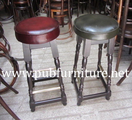 Image of Leather top pub barstools 001