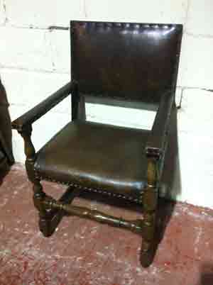 Leather and Oak Pub Armchair